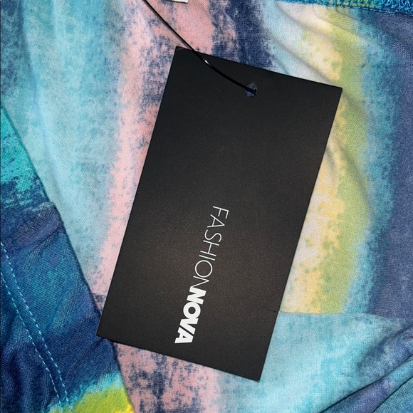 Fashion Nova Look Me Up And Down Ruched Multi Color Strapless Bodycon Dress - Picture 12 of 13